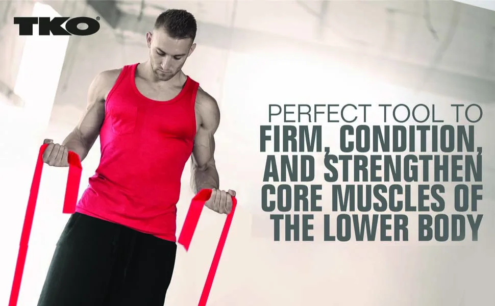 TKO Resistance Bands Set - 3 Pack - Flat Elastic Exercise Gear for Women Men - Fitness Workout Light Medium Heavy Levels 3 Pack RYB (Heavy Medium Light) - Perfect Tool To Firm