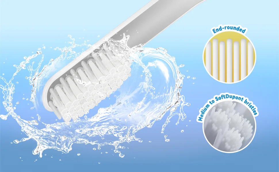 Toothbrush Replacement Heads for Quip Electric Toothbrush - 4 Pack Brush Head Refills for Quip Adult & Kids Refills - White Soft Bristle - A+43