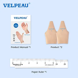 Velpeau Thumb Wrist Compression Sleeve for Arthritis Pain (2 Pcs) -Elastic Liner for Plastic Splint Right & Left Hands (Beige Long Version Medium) Medium Long Version - 0908B
