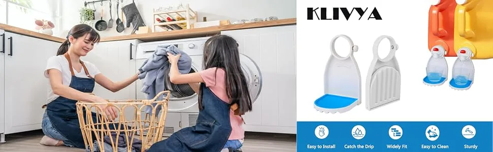 WEYICHUANG Laundry Detergent Drip Catcher Laundry Detergent Cup Holder Fabric Softener Gadget Cup Holder Tidy Laundry Room No More Mess or Leaks(2Pack) - Laundry Detergent Cup Holder, Detergent Drip Catcher, Fabric Softener Gadget Cup Holder