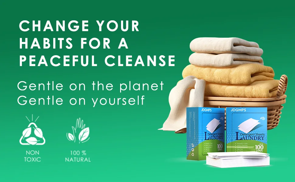 Travel Laundry Detergent Sheets - Plant Based Eco Laundry Soap Sheets for Handwashing & He Washer High-efficiency Free & Clear Fresh Scent 50 Count (100 Loads) - washing clothes