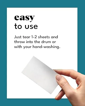 Zero Trace All Natural Laundry Detergent Sheets - Fragrance Free Eco Friendly 72 Count Fragrance Free 72 Count (Pack of 1) - Detergent Sheet