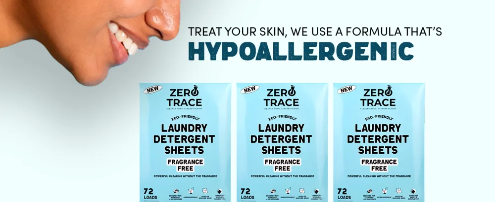 Zero Trace All Natural Laundry Detergent Sheets - Fragrance Free Eco Friendly 72 Count Fragrance Free 72 Count (Pack of 1) - Fragrance Free