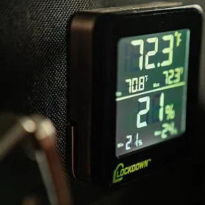 LOCKDOWN Digital Hygrometer with Convenient Design, Backlit Screen and Min/Max Reading for Temp and Humidity Monitoring in Safes, Rooms, Cases and Cabinets Wireless - Barska Hornady PEET Ruger Magpul Maglula Uplula Gun Storage Vault Govee
