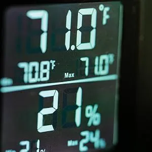 LOCKDOWN Digital Hygrometer with Convenient Design, Backlit Screen and Min/Max Reading for Temp and Humidity Monitoring in Safes, Rooms, Cases and Cabinets Wireless - Magazine Rack Holder Weapon Hanger Hook Pistol Handgun Rifle Long organization humidity control Safe