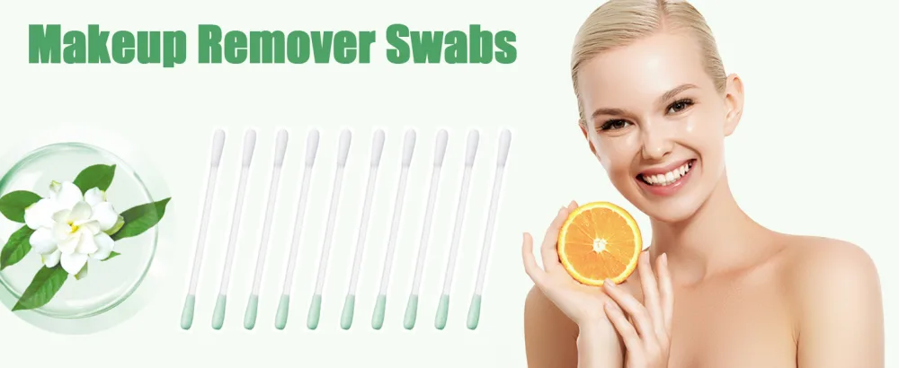100 Pcs Cotton Makeup Remover Swabs Disposable Vitamin E Liquid-Filled Cotton Swabs Sticks for Eye/Lip/Eyebrow/Eyelash Makeup Correctors Removing Swabs - Makeup Remover Swabs