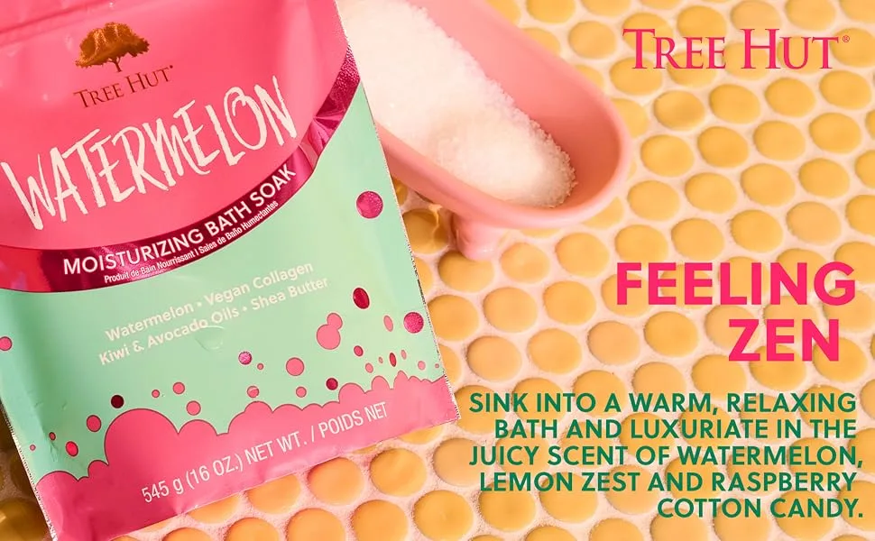 Tree Hut Moisturizing Bath Soak Watermelon 16 oz 16 Ounce (Pack of 1) - Tree Hut watermelon bath soak