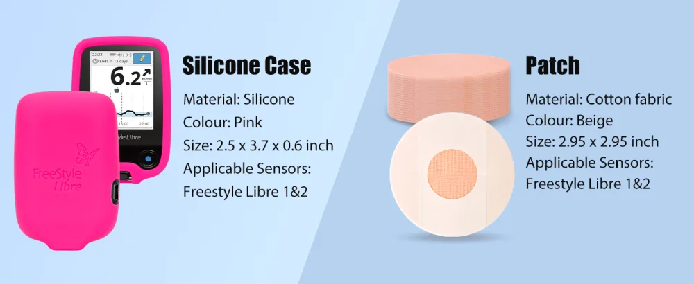 YOUSHARES Libre 2 Reader Silicone Case with 20 Packs Libre 2 Sensor Covers Waterproof Anti-Drop Scratches Protective Case for Adhesive Patches Sensor (Pink) - The silicone case for Libre 2 reader diabetic sensor covers with Adhesive Patches