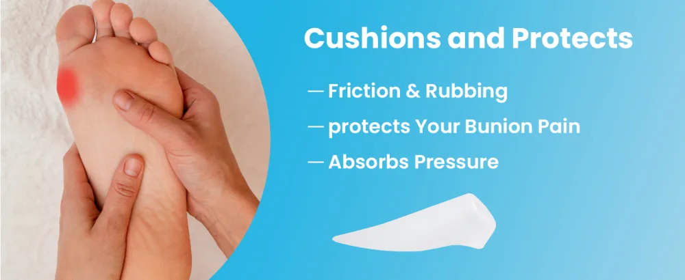 Sumifun Gel Bunion Pads Protector - 8 Count Reusable & Washable Bunion Cushion for Big Toe Relief Pain from Friction Rubbing and Pressure - Bunion Pads