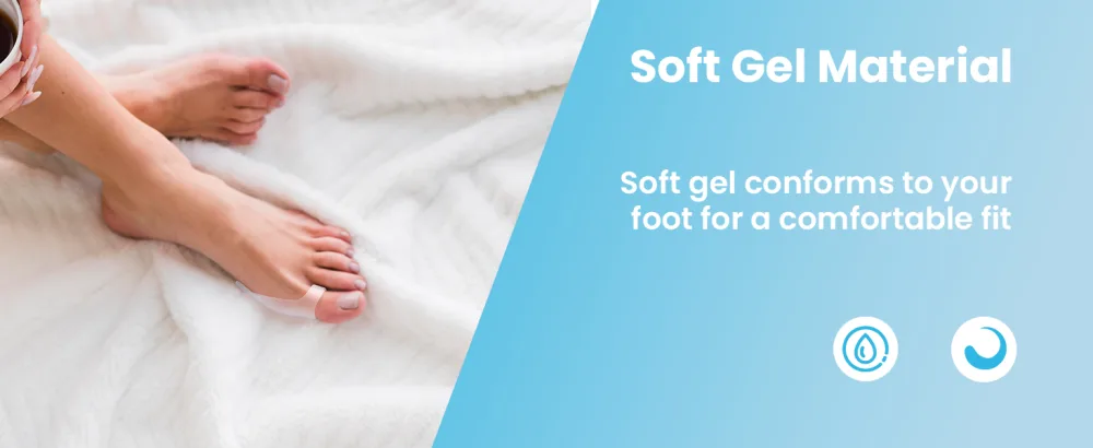 Sumifun Gel Bunion Pads Protector - 8 Count Reusable & Washable Bunion Cushion for Big Toe Relief Pain from Friction Rubbing and Pressure - Bunion Pads