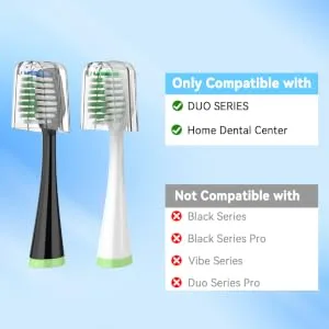 Replacement Toothbrush Heads for AquaSonic Duo Series 5 White & 5 Black Brush Heads with Covers 1 Count (Pack of 10) - aquasonic toothbrush heads