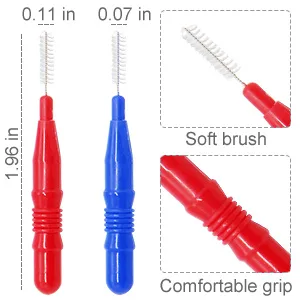 LKE 50pcs/Pack Interdental Brush Tooth Flossing Head Oral Dental Hygiene Brush Tooth Cleaning Tool Tooth Cleaning Tool - Interdental Brush