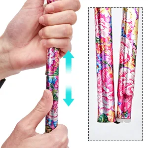 LIXIANG Walking Cane for Women & Men Adjustable Walking Stick,Folding Cane with Soft Sponge Offset Handle,Lightweight,Suitable for Arthritis,The Elderly and The Disabled Black red - adjustable
