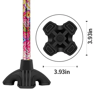 LIXIANG Walking Cane for Women & Men Adjustable Walking Stick,Folding Cane with Soft Sponge Offset Handle,Lightweight,Suitable for Arthritis,The Elderly and The Disabled Black red - Big Tip