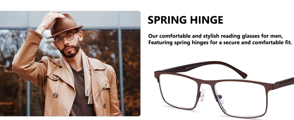 Reading Glasses for Men - Spring Hinge - Comfortable metal reading glasses Blue Light Blocking Computer UV-Eye Strain-Glare Glasses for Reading- 3 Pairs 3pcs Mix Color 1.25 x - reading glasses men