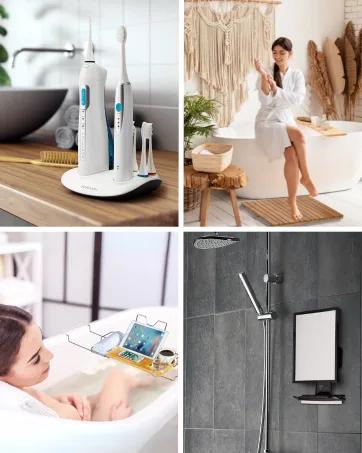 ToiletTree Products 4 Pack Replacement Tips Professional Rechargeable Oral Irrigator with High Capacity Water Tank 2nd Generation Version - toilettree products bathroom accessories toiletries shaving grooming
