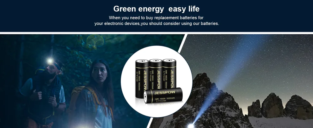 18500 Rechargeable Batteries IMR 18500 Rechargeable Li-ion Battery 1600mAh 3.7V for Flashlight Solar Garden Light with Button Top (4Pack) - 18500 Battery