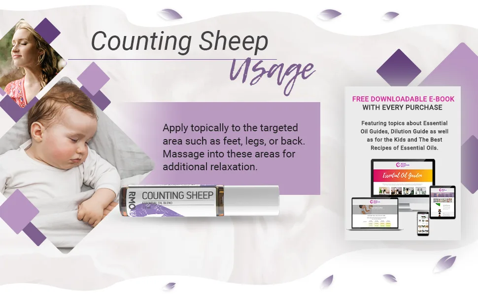 Rocky Mountain Oils Kids Line Counting Sheep Essential Oil Roller Blend with Essential Oils - Aromatherapy Massage Oils for Kids - 10ml - essential oils for sleep essential oil roller safe for kids lavender massage oil essential oil sets
