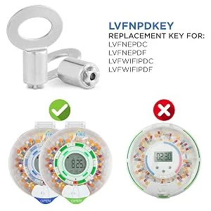 LiveFine Replacement Key for LVFNEPDC LVFNEPDF LVFWIFIPDC LVFWIFIPDF Live Fine Pill Dispensers - product information 1
