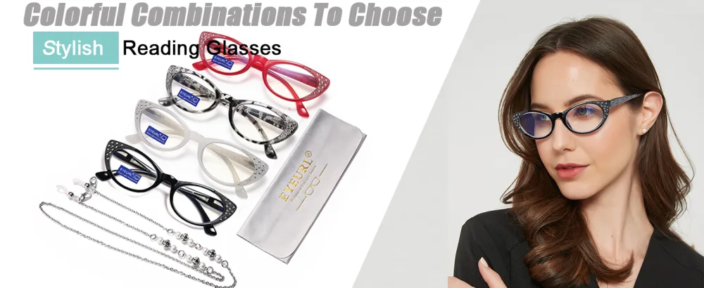 EYEURL Cat Eye Reading Glasses for Women Blue Light Blocking 3 Pack Computer Readers 2.75 with Spring Hinge Eyeglasses Stylish Bright Flashing Design Brown/Green/Purple 2.75 x - reading glasses