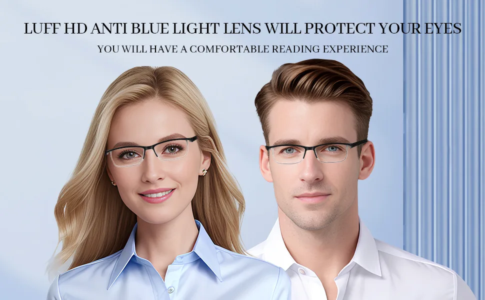 LUFF 4PACK Reading Glasses for Women Men Anti Blue Light Comfortable Computer Readers 1.5x Black - blue light blocking reading glasses for women men 1.5 2.0 1.75 2.5