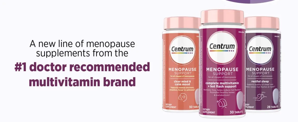 Centrum Restful Sleep Menopause Support Tablets Supplement with Clinically Studied DailyZz and geniVida 28 Count - Centrum Menopause