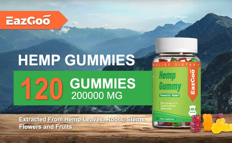 Natural Hemp Gummies 2 000 000 XXL Extra Strength - Vegan Low Sugar Non-GMO - 120 Counts 60 Count (Pack of 2) - product information 8