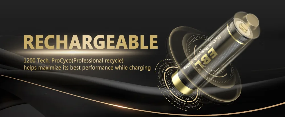 EBL Gold Pro Rechargeable AAA Batteries 1.2V 1100mAh NIMH Battery Upgraded High Performance AAA Batteries Precharged Triple A Battery - 16 Packs - product information 14