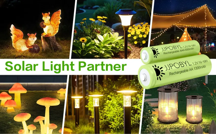 1.2V Ni-MH AAA Rechareable Batteries 650mAh AAA Solar Batteries for Outdoor Solar Lights Garden Lights String Lights (12 Pack AAA) - rechargeable batteries
