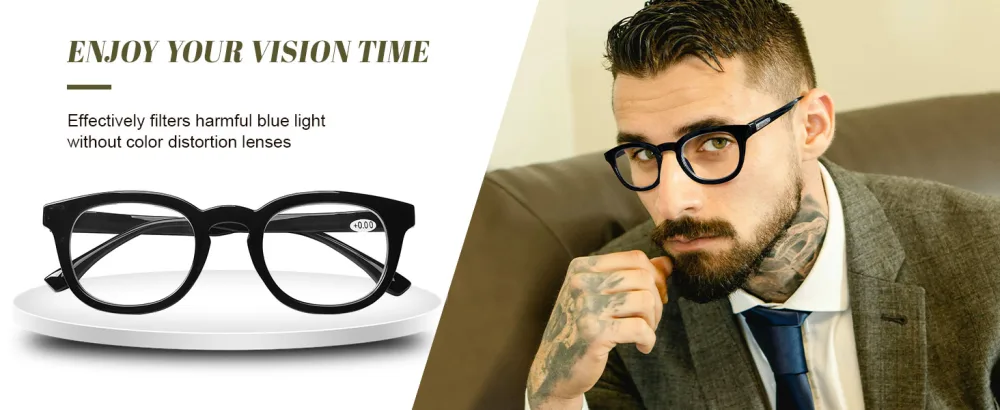 AQWANO Computer Reading Glasses Blue Light Blocking -4 Pack Round Frames Anti Blue Ray Reduce Eyestrain Readers Glasses Men/Women 1.5 4 Pack 1.5 x - Reading Glasses Women Square Computer Readers 1.25 Stylish Designer Blue Light Block
