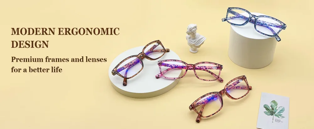 DOOViC 4 Pack Computer Reading Glasses Blue Light Blocking Anti Eyestrain Spring Hinge Stylish Readers for Women 2.00 Strength 4 Colors 2.0 x - reading glasses for women 1.25 2.25 reading glasses women 1.00+ reading glasses women
