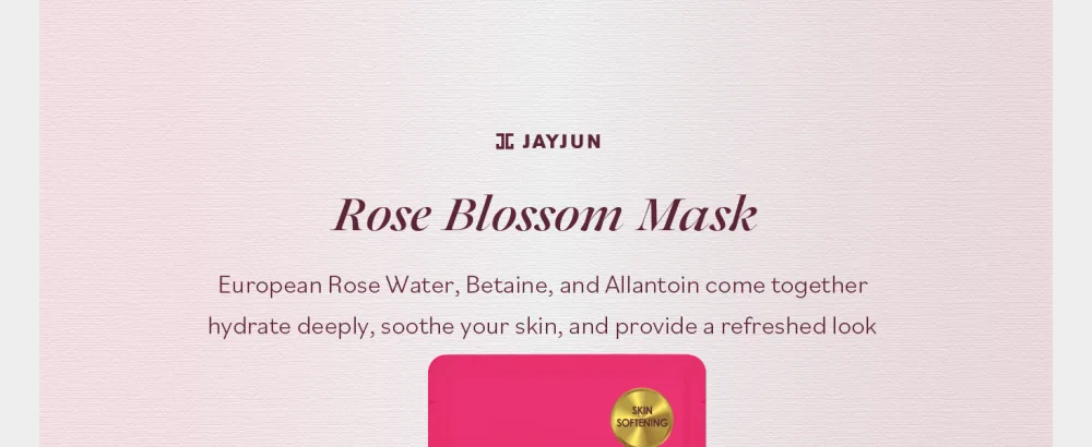 JAYJUN Rose Blossom Mask Pack of 10 Sheets 0.84 fl. oz 25ml Rose Hydrating Brightening - Rose Blossom Face Mask-04