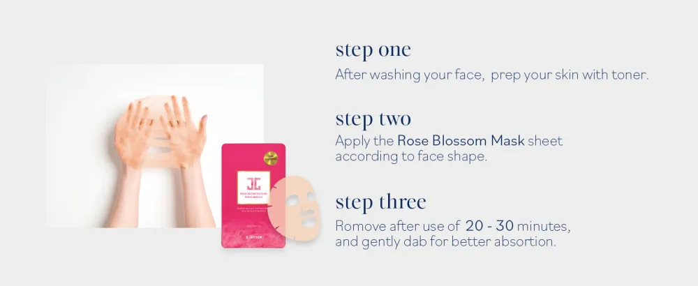 JAYJUN Rose Blossom Mask Pack of 10 Sheets 0.84 fl. oz 25ml Rose Hydrating Brightening - Rose Blossom Face Mask-06