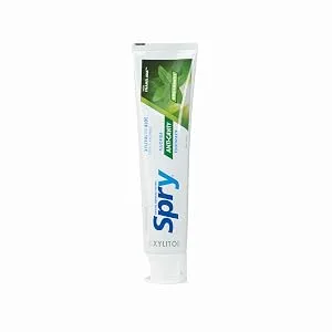 Spry Xylitol Toothpaste with Fluoride Natural Spearmint Anti-Cavity 5 oz (3 Pack) - spry