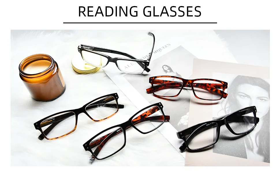 6-Pack Reading Glasses with Spring Hinges Readers for Man and Women Professional Transparent 6-pack Transparent 3.0 x - 6 pack vintage readers for men and women
