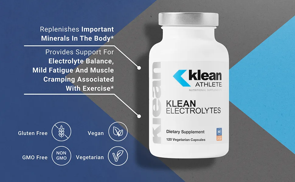 Klean ATHLETE Klean Electrolytes | Replenishes Minerals for Hydration to Help Achieve Optimal Health | NSF Certified for Sport | 120 Capsules Standard Packaging - product information 9
