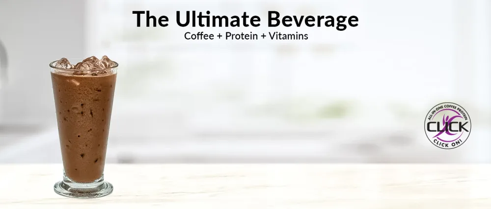 CLICK All-in-One Protein & Coffee Meal Replacement Drink Mix Vanilla Latte 10 Single Serving Packets (1.1 Ounce) (Vanilla Latte) - protein powder coffee drinks shakes super high clean low carb keto friendly vitamin iced hot