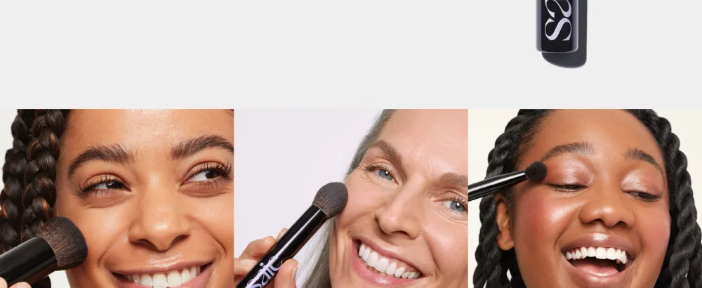 Saie The Fluffy Brush - Soft Multi-Use Pressed + Loose Powder Brush - Fluffy Makeup Brush with Tapered Tip for Precise Application - Vegan Cruelty-Free (1 Count) - THE FLUFFY BRUSH