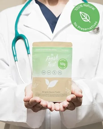 The Fresh Test Glucose Beverage 100 gram Powder Drink Mix | Additive-Free Non-GMO Organic Ingredients | Mint Lemonade - high pressure nutritional supplement liquid nutrition adult quick pregnant mom baby womens health