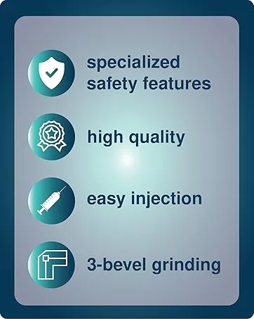 Safety Pen Needles 31G x 8mm 100ct Box Sterile Needles with Locking System for Max Protection Stable Sliding Shield for Gentle Touch & Easy Attachment Compatible with Most Pen Injectors - DropSafe