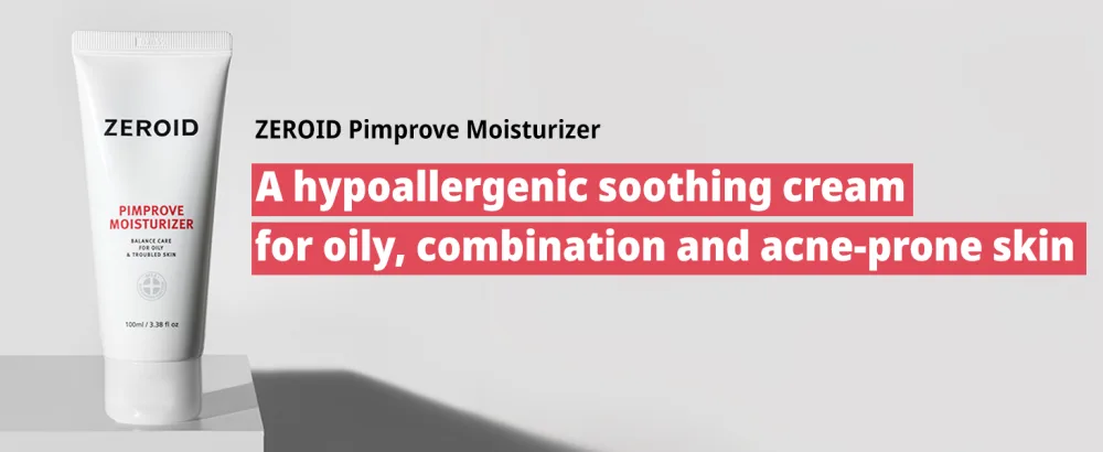 ZEROID Pimprove Moisturizer Duo Korean Dermocosmetic Hyaluronic Acid Skin Barrier 2 Units X 3.38 fl oz.(100 mL each) - ZEROID Pimprove Moisturizer