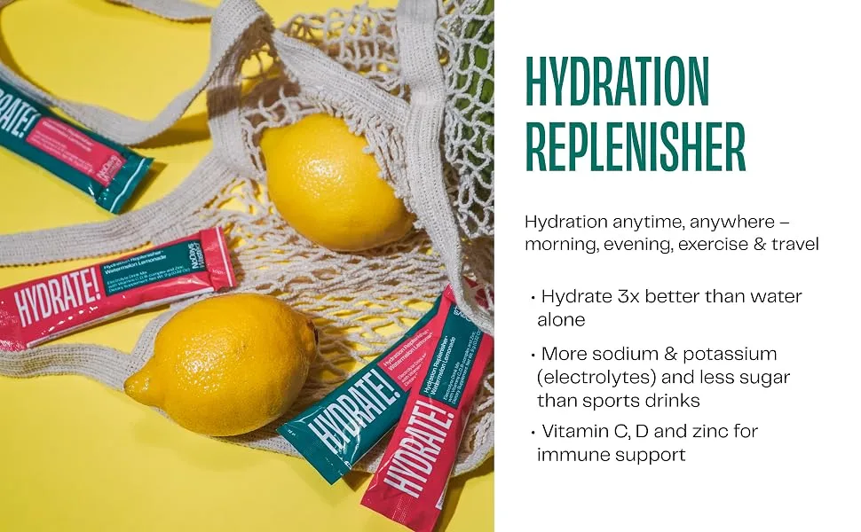 Hydration Replenisher 30 Count - Electrolyte Powder Drink Mix - Cherry Pomegranate - Sodium and Potassium for Rehydrating Plus Vitamins for Support (30 Count) - Hydration Replenisher