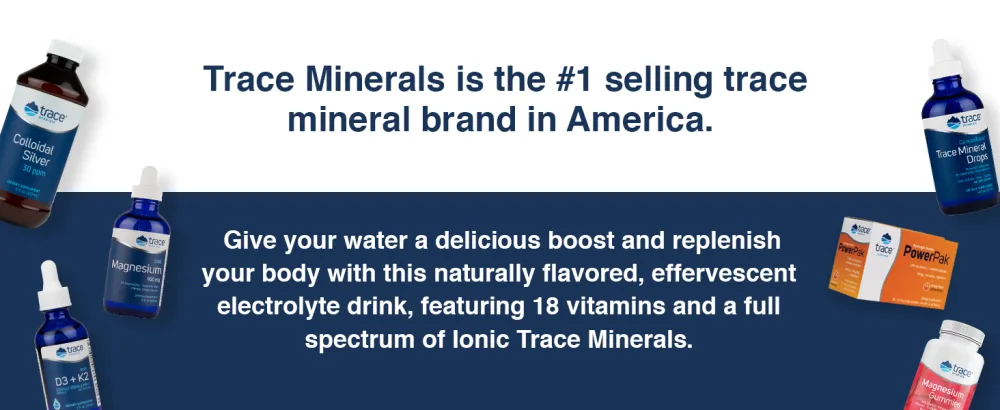 Trace Minerals | Power Pak Electrolyte Powder Packets | 1200 mg Vitamin C Zinc Magnesium | Boost Immunity Hydration and Natural Energy | Orange Blast | 90 Packets - Enhance water: natural electrolyte with 18 vitamins, full Trace Minerals for replenishment.