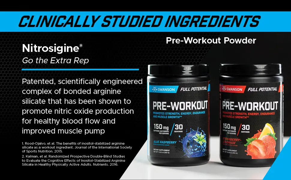 Swanson Full Potential Pre-Workout - Strawberry Lemonade (2 Pack) Strawberry Lemonade 13.02 Ounce (Pack of 2) - Blue Raspberry and Strawberry Lemonade