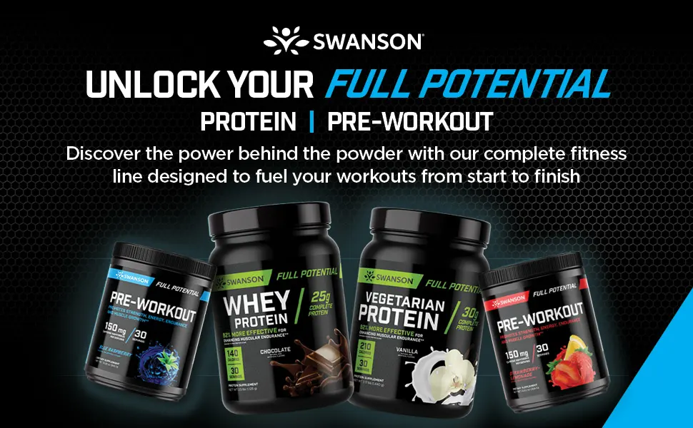 Swanson Full Potential Pre-Workout - Strawberry Lemonade (2 Pack) Strawberry Lemonade 13.02 Ounce (Pack of 2) - Full Potential