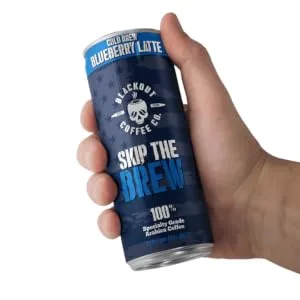 Blackout Coffee Ready-to-Drink Cold Brew Latte Smooth & Creamy Perfect for On-the-Go Busy Mornings & Afternoon Boosts 11 fl oz Cans (12 Pack) - Ready to drink, blackout coffee, sip, latte, creamy, espresso