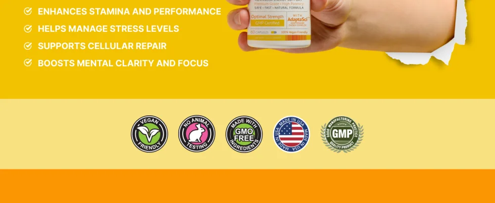 Approved Science Energysyl - Caffeine Free - with Adaptogens B Vitamins Bioperine - 360 Capsules - 6 Month Supply 180 Count (Pack of 2) - energysyl