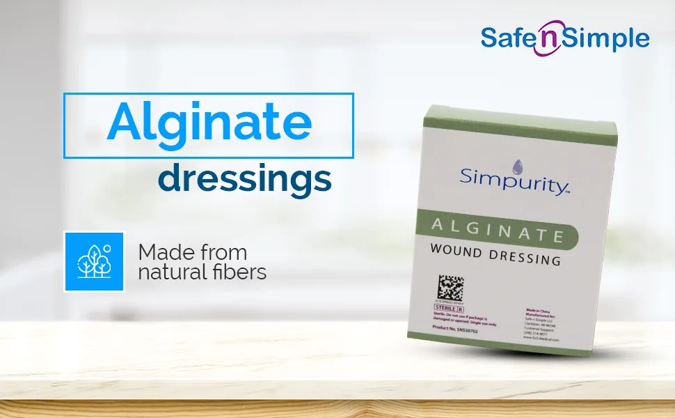 Simpurity Calcium Alginate Wound Dressing 4" x 4" 10 Count (Pack of 1) - Alginate