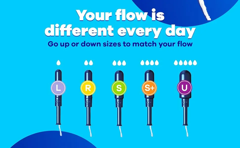 Tampax Pocket Pearl Tampons with LeakGuard Braid Super Absorbency Unscented 16 Count x 3 Packs (48 Count Total) - Your flow is different every day, go up or down sizes to match your flow