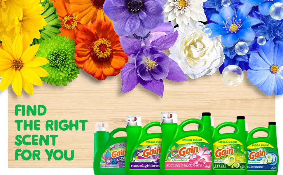 Gain + Aroma Boost Liquid Laundry Detergent Spring Daydream Scent 107 Loads 154 fl oz HE Compatible Spring Daydream 154 Fl Oz (Pack of 1) - Find the right scent for you